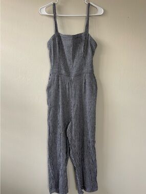 Hollister Women’s Size Medium Romper Black And White Gingham Checkered Jumpsuit